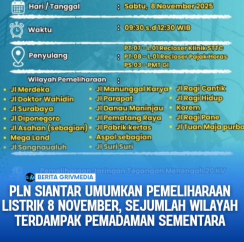 PLN Siantar pemeliharaan listrik