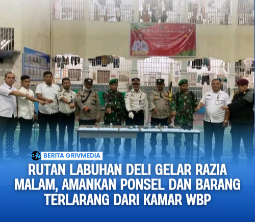 Rutan Labuhan Deli Gelar Razia Malam, Amankan Ponsel dan Barang Terlarang dari Kamar WBP