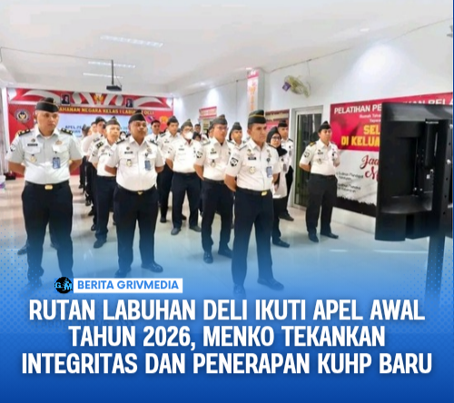 Rutan Labuhan Deli Ikuti Apel Awal Tahun 2026, Menko Tekankan Integritas dan Penerapan KUHP Baru