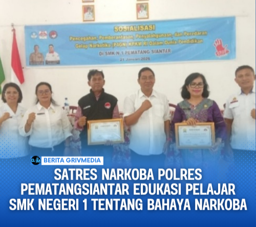 Satres Narkoba Polres Pematangsiantar Edukasi Pelajar SMK Negeri 1 tentang Bahaya Narkoba