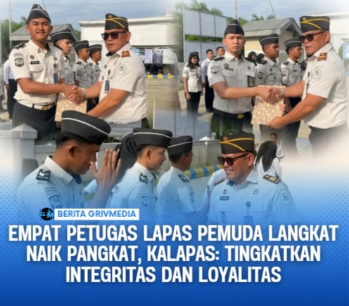 Empat Petugas Lapas Pemuda Langkat Naik Pangkat, Kalapas: Tingkatkan Integritas dan Loyalitas