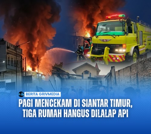 Pagi Mencekam di Siantar Timur, Tiga Rumah Hangus Dilalap Api