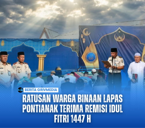 Remisi Idul Fitri 1447 H diberikan kepada ratusan warga binaan di Lapas Pontianak.