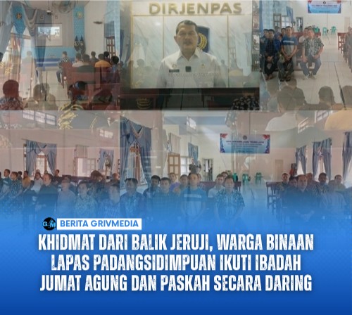 Khidmat dari Balik Jeruji, Warga Binaan Lapas Padangsidimpuan Ikuti Ibadah Jumat Agung dan Paskah Secara Daring