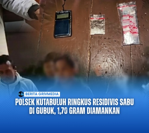 Polsek Kutabuluh Ringkus Residivis Sabu di Gubuk, 1,70 Gram Diamankan