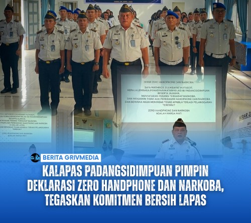Kalapas Padangsidimpuan Pimpin Deklarasi Zero Handphone dan Narkoba, Tegaskan Komitmen Bersih Lapas