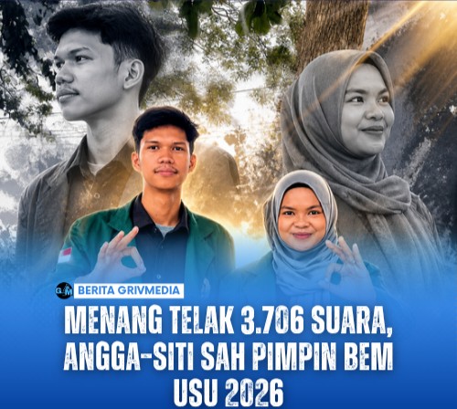 Menang Telak 3.706 Suara, Angga–Siti Sah Pimpin BEM USU 2026