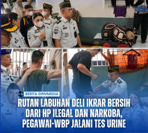 Rutan Labuhan Deli Ikrar Bersih dari HP Ilegal dan Narkoba, Pegawai-WBP Jalani Tes Urine
