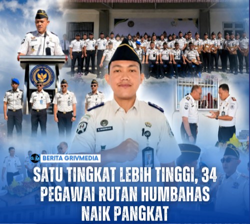 Satu Tingkat Lebih Tinggi, 34 Pegawai Rutan Humbahas Naik Pangkat