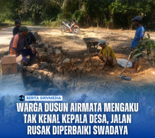 Warga Dusun Airmata Mengaku Tak Kenal Kepala Desa, Jalan Rusak Diperbaiki Swadaya.