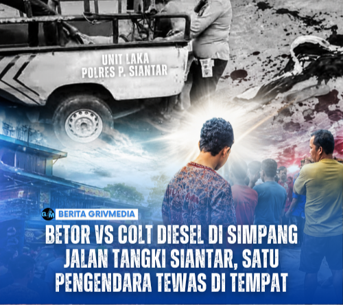 Betor Vs Colt Diesel di Simpang Jalan Tangki Siantar, Satu Pengendara Tewas di Tempat