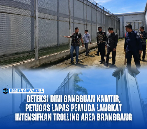 Deteksi Dini Kamtib, Petugas Lapas Pemuda Langkat Sisir Area Branggang Secara Rutin