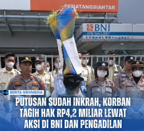 Puluhan korban Koperasi Swadharma bersama GPBN menggelar aksi unjuk rasa di depan BNI Cabang Pematangsiantar dan Pengadilan Negeri Pematangsiantar menuntut eksekusi putusan inkrah Rp4,2 miliar.