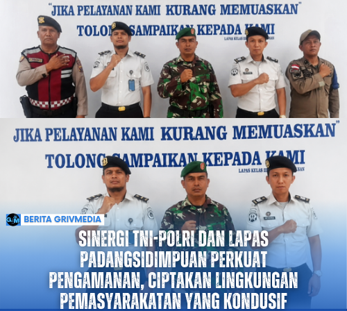 Petugas Lapas Kelas IIB Padangsidimpuan bersama personel TNI dan Polri saat melaksanakan koordinasi dan pengamanan terpadu guna menjaga keamanan dan ketertiban lingkungan pemasyarakatan.