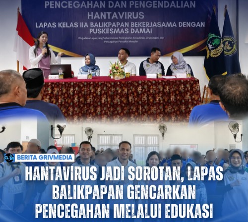 Petugas Puskesmas Damai memberikan sosialisasi pencegahan dan pengendalian hantavirus kepada warga binaan di Aula Lapas Kelas IIA Balikpapan.