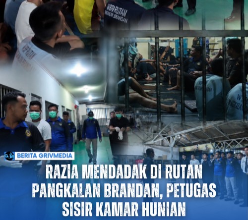 Petugas Rutan Kelas IIB Pangkalan Brandan melakukan razia insidentil di kamar hunian warga binaan untuk mencegah peredaran barang terlarang dan menjaga keamanan lingkungan rutan.