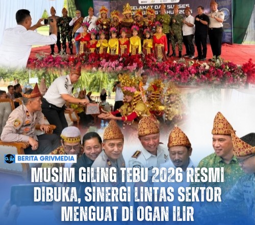 Kalapas Tanjung Raja Yhoga Aditya Ruswanto menghadiri peresmian buka giling tebu tahun 2026 di PT Sinergi Gula Nusantara Unit Cinta Manis, Ogan Ilir, Sumatera Selatan.