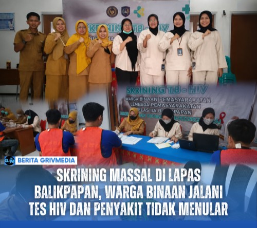 Petugas kesehatan Lapas Kelas IIA Balikpapan bersama Puskesmas Damai melakukan skrining HIV, sifilis, dan pemeriksaan kesehatan terhadap warga binaan di dalam lapas.