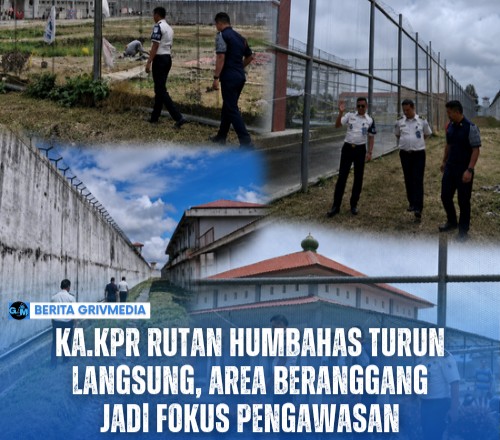 KA.KPR Herinal Simamora bersama jajaran pengamanan Rutan Kelas IIB Humbang Hasundutan melakukan kontrol dan monitoring area beranggang dalam rangka deteksi dini gangguan keamanan dan ketertiban.