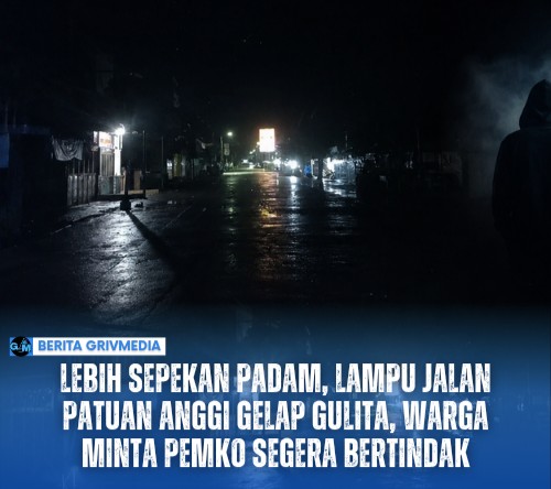 Kondisi gelap di Jalan Patuan Anggi, Kecamatan Siantar Utara, Kota Pematangsiantar, akibat lampu penerangan jalan umum padam lebih dari sepekan.