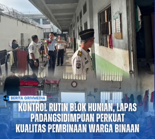 Petugas Binadik dan Giatja Lapas Kelas IIB Padangsidimpuan melakukan kontrol rutin di blok hunian untuk memastikan keamanan, ketertiban, dan kelancaran pembinaan warga binaan.