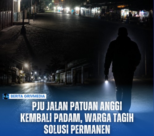 PJU Jalan Patuan Anggi di kawasan Pasar Parluasan, Pematangsiantar, kembali padam sehingga warga mendesak perbaikan permanen.