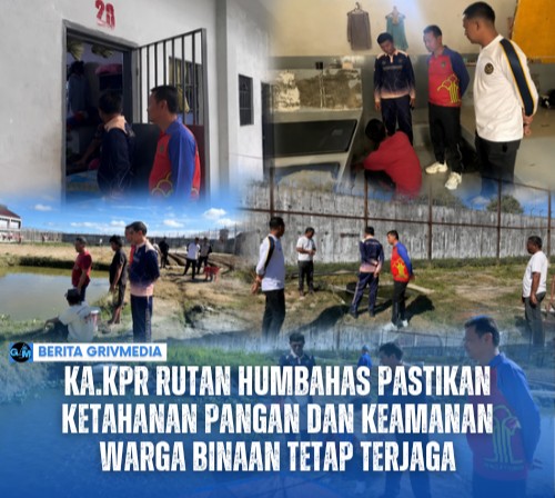 Ka.KPR Rutan Kelas IIB Humbang Hasundutan bersama jajaran pengamanan memantau kolam budidaya ikan lele dan melakukan pengecekan blok hunian warga binaan.