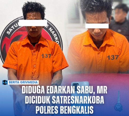 Petugas Satresnarkoba Polres Bengkalis mengamankan tersangka dugaan peredaran narkotika jenis sabu beserta barang bukti hasil pengungkapan kasus di Bengkalis.