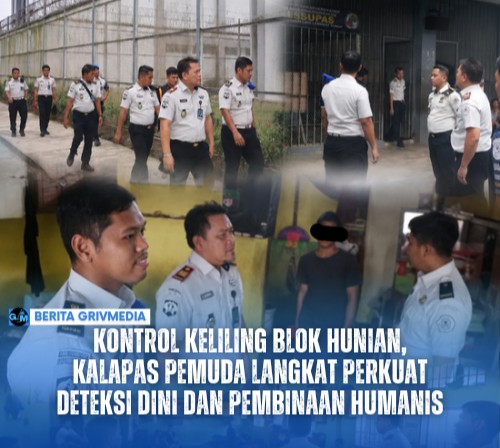 Kalapas Pemuda Kelas III Langkat bersama pejabat struktural melakukan kontrol keliling dan berdialog dengan warga binaan di blok hunian.