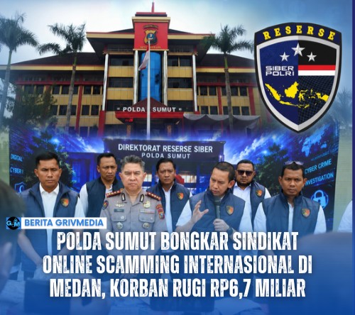 Polda Sumut membongkar dugaan sindikat online scamming internasional di Medan dengan barang bukti kendaraan dan perangkat komunikasi