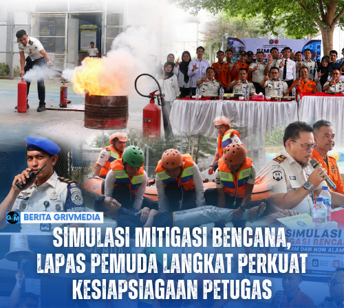 Simulasi mitigasi bencana petugas Lapas Pemuda Kelas III Langkat bersama BPBD dan Damkar Kabupaten Langkat