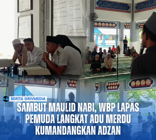 Warga binaan Lapas Pemuda Kelas III Langkat mengikuti lomba adzan dalam rangka menyambut Maulid Nabi Muhammad SAW 1448 H.