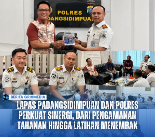 Kalapas Kelas IIB Padangsidimpuan Herizal Yusuf bersama Kapolres Padangsidimpuan AKBP Noval Nanusa Gegoh Desky dalam kunjungan kerja dan silaturahmi.