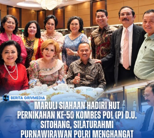 Maruli Siahaan bersama istri menghadiri perayaan ulang tahun pernikahan ke-50 Kombes Pol (P) D.U. Sitohang dan Ibu J. Br. Pandiangan di Medan.