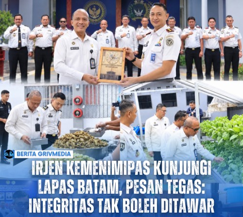 Irjen Kemenimipas Dr. Rudi Setiawan meninjau pelayanan dan fasilitas di Lapas Batam.
