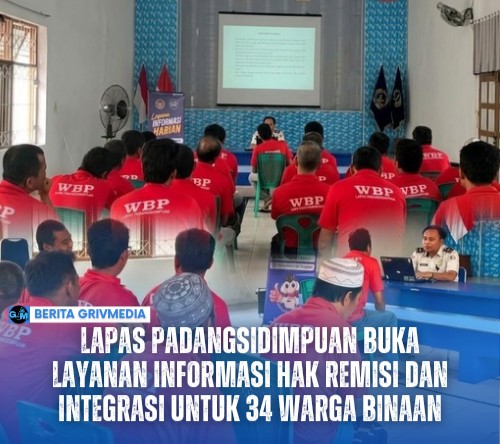 Layanan informasi harian hak remisi dan program integrasi bagi warga binaan Lapas Kelas IIB Padangsidimpuan.