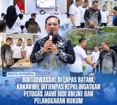 Kepala Kanwil Ditjenpas Kepulauan Riau M. Pithra Jaya Saragih melaksanakan Bintorwasdal dan memberikan pengarahan kepada petugas Lapas Kelas IIA Batam.