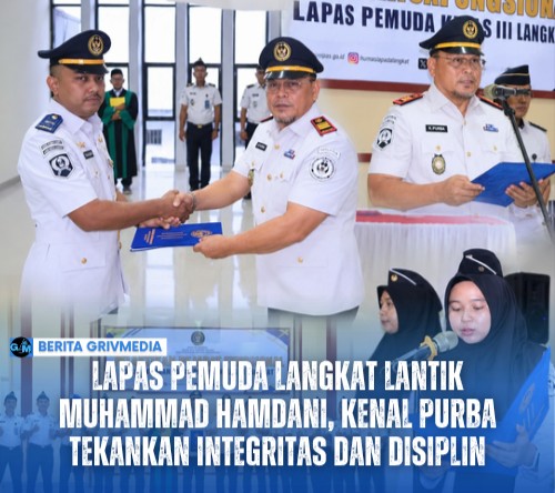 Pelantikan Muhammad Hamdani, S.H., sebagai pejabat fungsional Pranata Sumber Daya Manusia Aparatur Tingkat Mahir di Lapas Pemuda Kelas III Langkat.