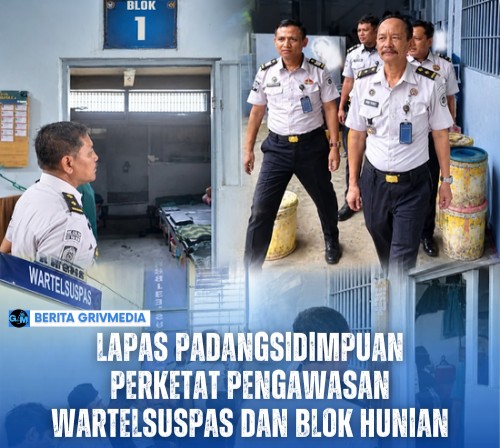 Petugas Lapas Kelas IIB Padangsidimpuan memeriksa blok hunian dan memantau penggunaan Wartelsuspas oleh warga binaan dalam kegiatan pengawasan keamanan dan ketertiban.
