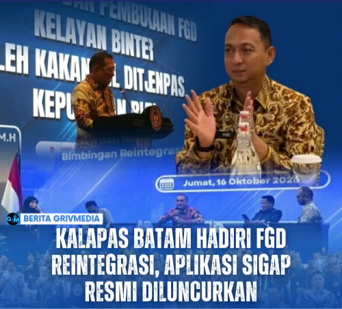 Kalapas Batam menghadiri FGD layanan reintegrasi berkelanjutan dan peluncuran aplikasi SIGAP di Hotel Wyndham Batam.