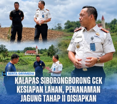 Kalapas Kelas IIB Siborongborong Jimri Anton Soritua Nababan memantau kesiapan lahan pertanian untuk penanaman jagung tahap II.