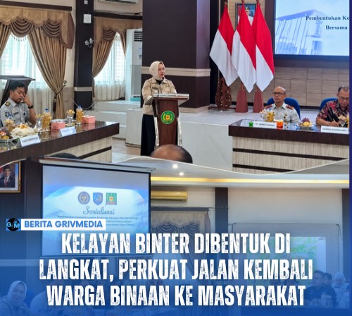 Sosialisasi pembentukan KELAYAN BINTER di Aula Kantor Bupati Langkat bersama jajaran Ditjenpas Sumatera Utara, Bapas Medan, dan pemerintah Kabupaten Langkat.