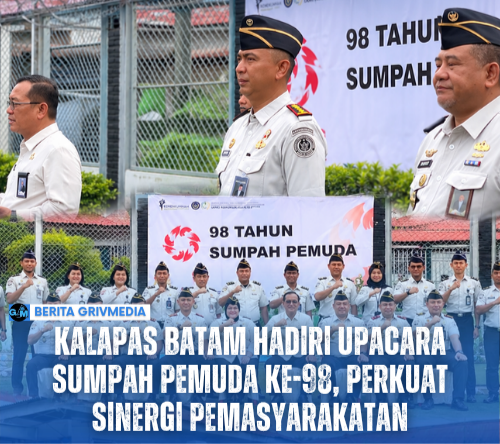 Kalapas Batam Yosafat Rizanto menghadiri upacara peringatan Hari Sumpah Pemuda ke-98 di LPP Kelas IIB Batam.