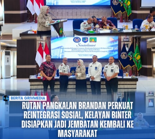 Rutan Kelas IIB Pangkalan Brandan mengikuti sosialisasi pembentukan Kelompok Layanan Bimbingan Integrasi Kelayan Binter bersama Kanwil Ditjenpas Sumatera Utara dan Bapas Kelas I Medan di Aula Kantor Bupati Langkat