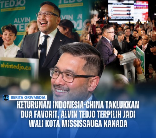 Alvin Tedjo, politikus keturunan Indonesia-China yang memenangkan pemilihan Wali Kota Mississauga, Ontario, Kanada.