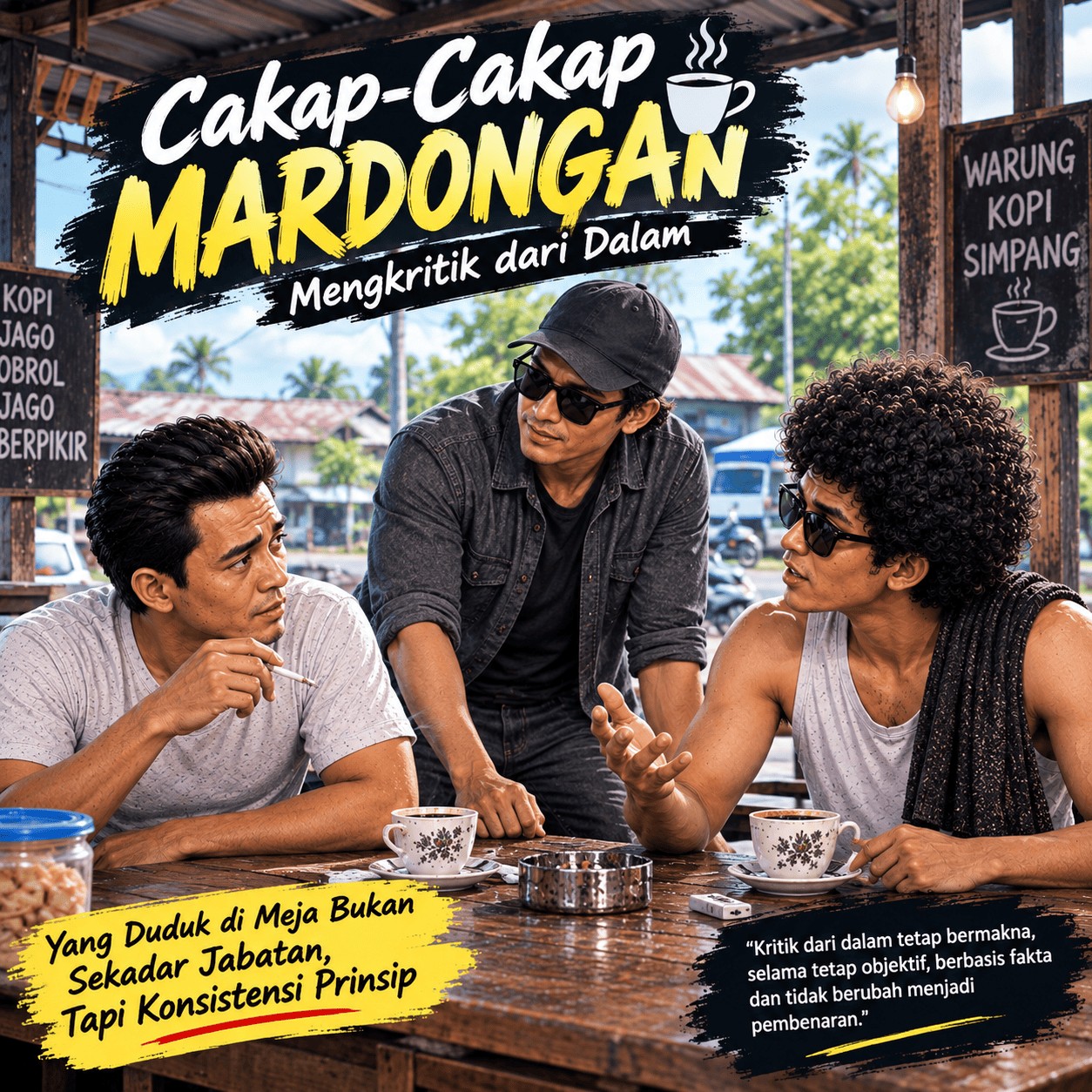Cakap-Cakap Mardongan membahas kritik dari dalam pemerintahan kampung di warung kopi